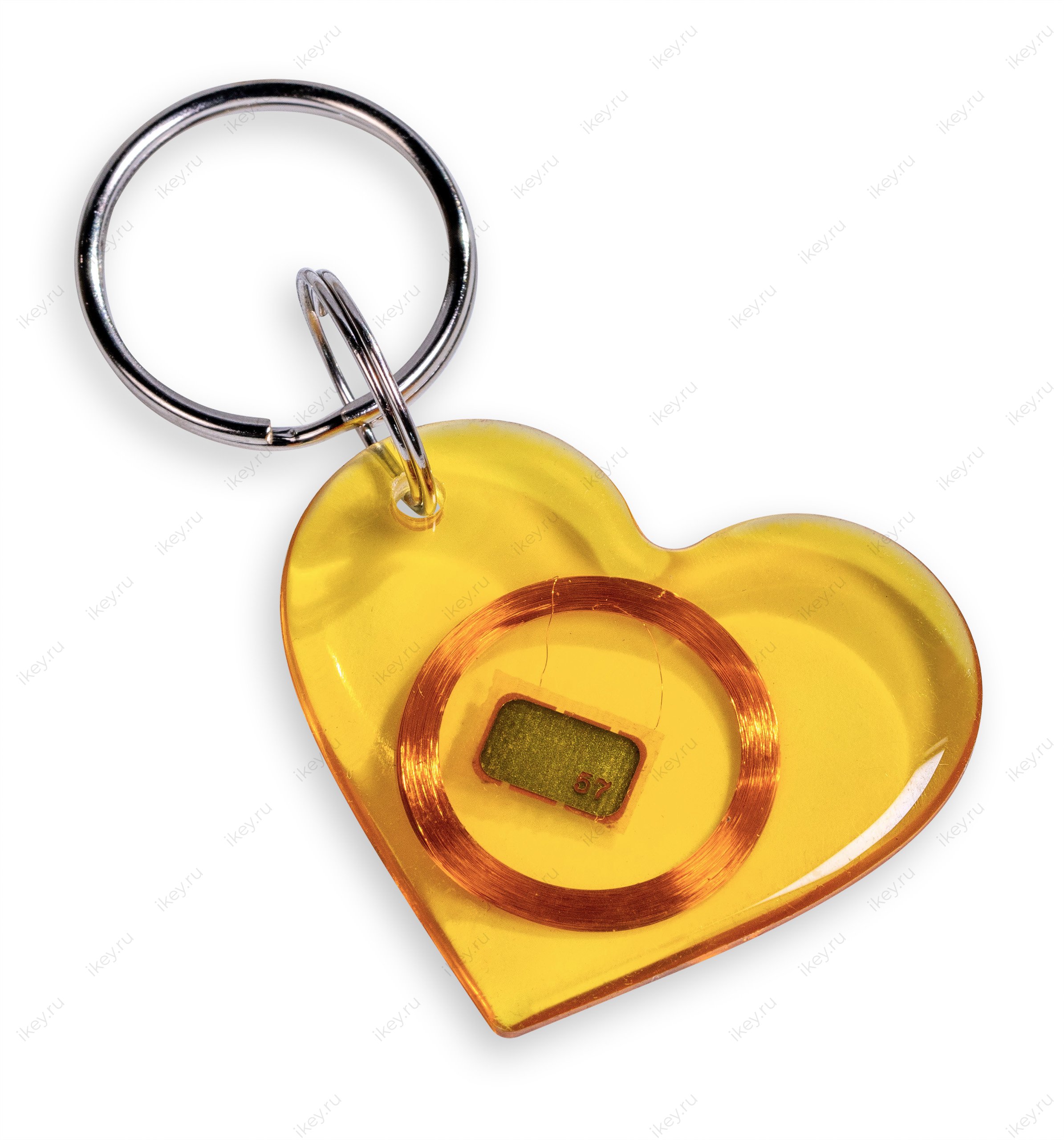 Заготовка брелок «Сердце» прозрачное (чип H2) - 1