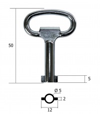 Ключ ж/д для технических помещений Круг 5 мм