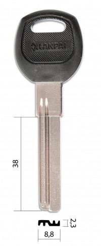 Заготовка ключа BAO-2x38 бронь