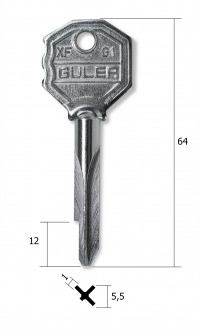 Заготовка ключа XF-G1 (Guler)