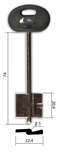 Заготовка ключа МЕТТЭМ-9 (06ПЛ-длинный)